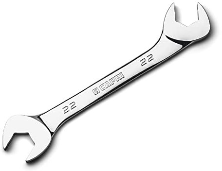 Capri Tools 22 mm Angle Open End Wrench, 30° and 60° Angles, Metric