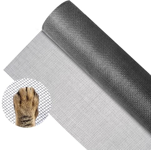 HCSSZ Tela Mosquitera por Metros 120 x 250 cm, Mosquitera de Fibra de Vidrio, Malla Mosquitera Para Puerta y Ventanas,Mosquiteras de Insectos de la Protección de la Ventana se Puede Cortar (Negro)