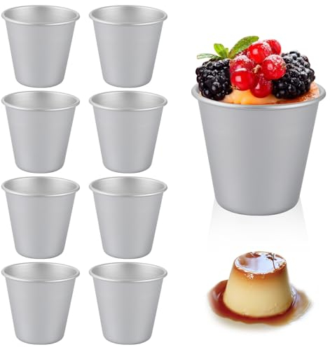 JMIATRY 20 Pcs Dariole Moulds, Aluminum Nonstick Pudding Moulds, Individual Mini Pudding Basins Muffin Tin Moulds Egg Mold Cups for Desserts DIY Baking