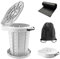 imodomio Campingtoilette Faltbar, Camping Trenntoilette(WC) mit Deckel, Mobile Toilette mit 10 Bio-Toilettenbeuteln, ideal für Camping, Wandern, Angeln, Partys. Tragkraft bis 180kg (Grau)