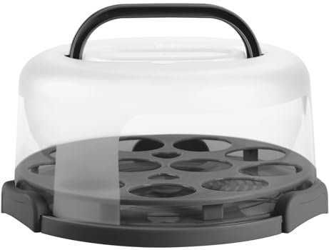 Ohuhu Recipiente de plástico para Tartas con Tapas, Portador Redondo portátil para Tartas, Base de Dos Caras para Pasteles, Galletas, nueces, Adecuado para Tartas de 10 Pulgadas, Grandes Regalos