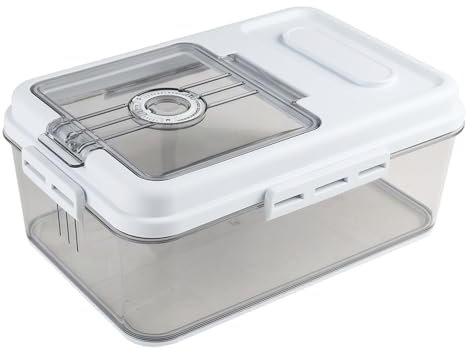 ZoeQide Contenitore per Pane Ermetico da Cucina con Coperchio e Timer, Scatola Pane in Plastica Trasparente da 7L, Conservazione Pane, Toast e Biscotti, Organizer Salvaspazio per Dispensa