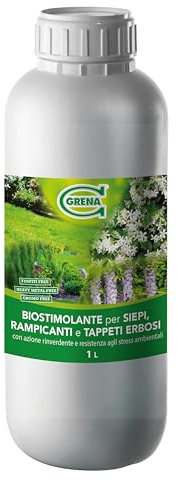 Concime liquido Biostimolante rinverdente per Siepi, rampicanti, tappeti erbosi, prato, giardino IDROGRENA (1 litro)