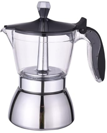 Elegantes cafeteras con tapa transparente hechas de acero inoxidable resistente producidas para amantes y baristas en casa