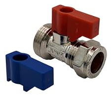 PlumbEZ Straight Washing Machine Valve – Brass Isolation Valve 15mm x 3/4 Inch for Hot & Cold Water Supply – Compact Appliance Plumbing Fitting for Washing Machines & Dishwashers