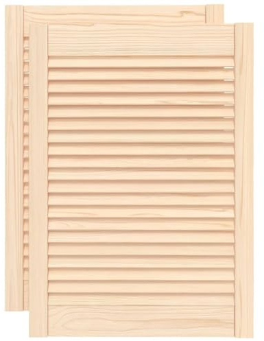 Lot de 2 Porte à Persiennes, Porte d'armoire Panneaux de Placard Garde-Robe Buffet 2 pcs 69x49,4cm bois de pin massif