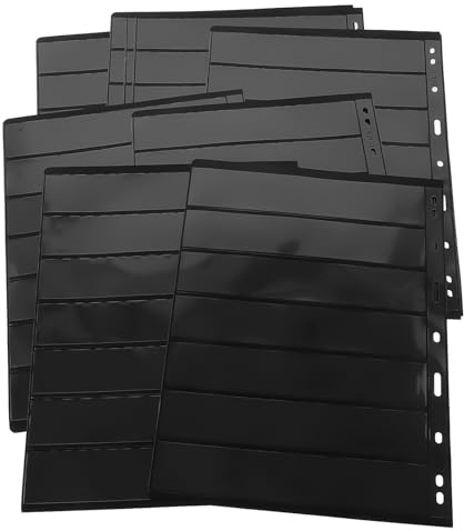 ERINGOGO Páginas de Sellos Estándar de 10 Hojas en PVC Transparente para Coleccionistas Doble Cara para Tarjetas y Billetes