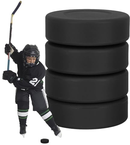 Paket Med 4 Mini Ishockeypuckar - Träningstillbehör Barn, Officiell | Storlek Träning | Idealiskt Set Juniorspelare Issport Hårdgummiskivor Liten Sportutrustning Målskytteträning Pro