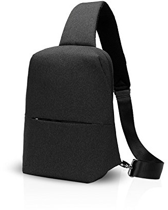 FANDARE Sling Bag Rucksack Umhängetasche Brusttasche Messenger Bag Hiking Bag Crossbody Bag Daypack Schultertasche Polyester Schwarz