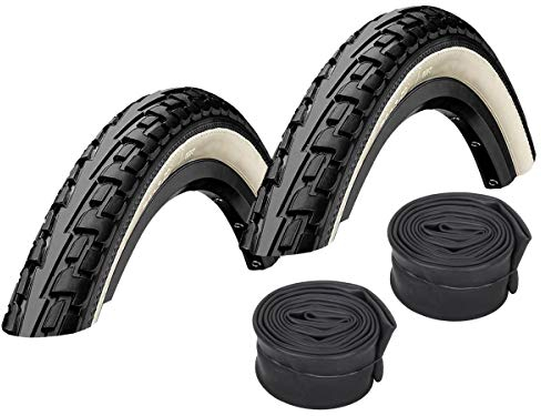 Set: 2 x Continental Reifen Ride Tour schwarz-Weiss 47-622 / 28x1.75 + Conti SCHLÄUCHE Dunlopventil