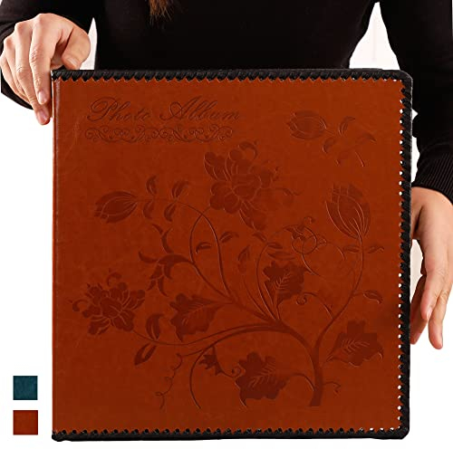 Totocan Album photo à personnaliser Album photo autocollant à coller, grand, album photo avec couverture en cuir d'inspiration vintage, livre photo pour photos en différentes tailles