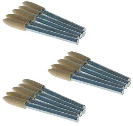 Utoolmart Schleifköpfe, australische Wolle, Nickel, rotierender Frässtift mit Griff aus Karbonstahl, für professionelle Mechaniker, 15 Stück