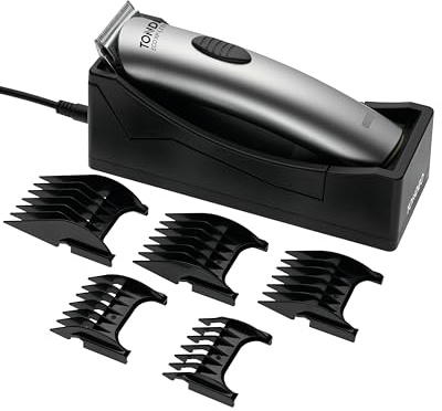 TONDEO Profi Haarschneidemaschine ECO XP LITHIUM SILVER | Haarschneider inklusive Ladestation und Aufsteckkamm für 5 verschiedene Schnittlängen (4/8 / 12/16 / 20mm)