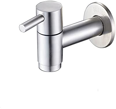 Wall Mounted Stainless Steel Bathroom Sink Faucet, Mop Pond Cold Water Tap, Garden Laundry Utility Faucets, G1/2'' Thread