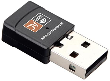 NAERSI Adaptador USB WiFi de 600 Mbps de doble banda 2.4 GHz/5 GHz antena rápida de alta ganancia 802.11ac tarjeta de red inalámbrica Wi-Fi para computadora portátil compatible con Windows Mac y Linux