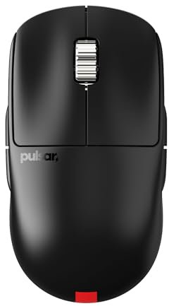 Pulsar Gaming Gears - X2A ES kabellose Gaming-Maus, beidhändig, optischer Schalter, OLED-Display, treiberlos, PAW3395-Sensor, 100-Stunden-Akku, 4K-Dongle im Lieferumfang enthalten (Medium, Schwarz)