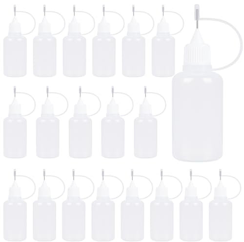 Bantoye 20 st limflaskapplikator med nålspetsar gör-det-själv quilling-verktyg, precisionsspets, lim, plast, flytande droppflaskor (30 ml)