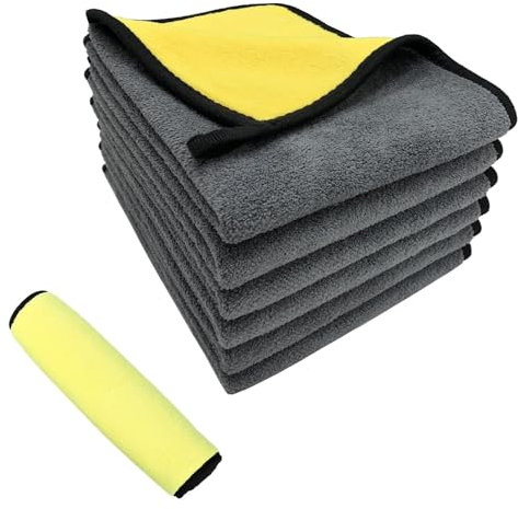 JJiaoLinin Chiffon Microfibre Voiture,Lot de 5 Sechage Lavette Microfibre Lingettes Poussiere Serviette pour Voitures et Motos, Nettoyage Domestique, 30x40CM