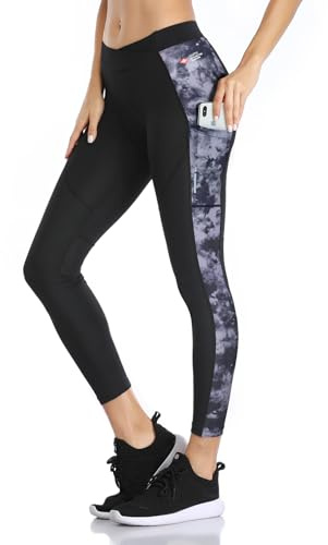 Santic - Pantaloni da Ciclismo Donna 7/8 Imbottiti, Leggings da Bici Lunghi, Collant da MTB Respirabili, L