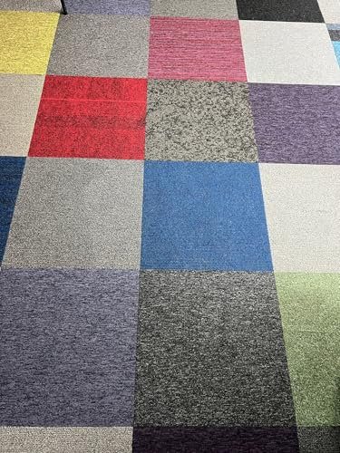 20 x Random Patchwork Carpet Tiles 50x50cm 5 SQM Heavy Duty Commercial Garage Porch Office Shed Conservatory Home Hardwearing Anti-Slip Floor Covering Premium Flooring Rugs Floor Tiles