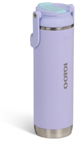 IGLOO Thermoflasche Sipper 20 – isolierte Edelstahl Trinkflasche 0,6 L, auslaufsicher, doppelwandig, ideal für Schule, Büro, Sport, Outdoor – robuste wiederverwendbare Flasche