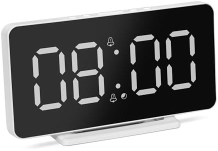 TechniSat Viola AC-1 Sveglia digitale con display LCD da 4,5 pollici (visualizzazione di ora, data e temperatura, dimmerabile, 2 sveglie, funzionamento di alimentazione, alimentatore USB necessario)