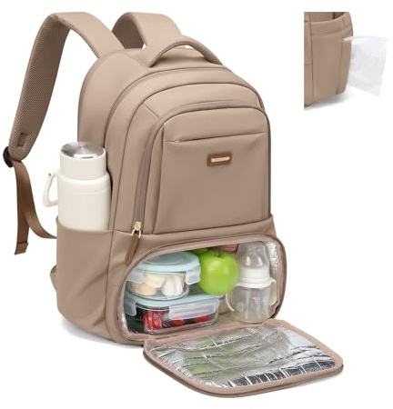 GOLF SUPAGS Mochila de Almuerzo Portatil, Mochilas Ordenador Portatil 16 Pulgadas, Mochilas Térmica con Compartimento para Almuerzo, para Escuela, Oficina, Picnic y Viaje (Champán)