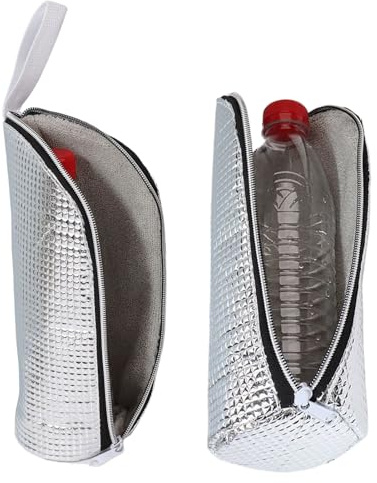 Eoixuqba Bolsa Térmica para Biberones - Doble Pack Bolsa Térmica para Botellas,con Bolsita Portátil de Aluminio para Lactancia y Picnic