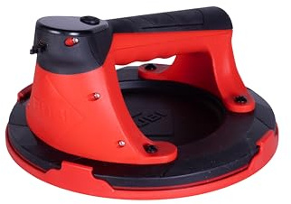 RUBI Ventosa elettrica a batteria da 220 mm per ceramica e superfici strutturate, carico massimo 150 kg, display LED e custodia