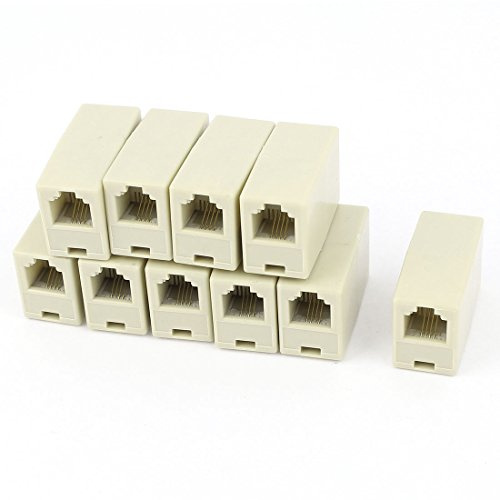 uxcell a15032500ux0584 8P4C RJ-11 Phone Line Cable Coupler Connector Socket Adapter (Pack of 10)