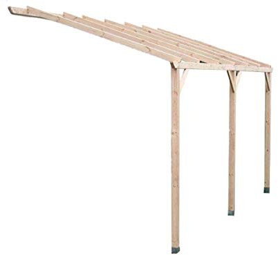 Carport Mural Pergola Adossable Autoclavé Sans Couverture Surface, 15m2