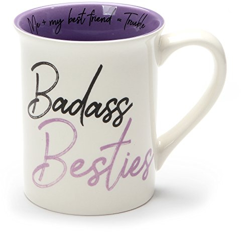 Enesco Our Name Is Mud Bad Besties Tasse aus Steingut, 473 ml, Violett