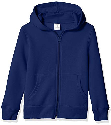 Amazon Essentials Felpe con Cappuccio Foderate in Pile con Cerniera Bambini e Ragazzi, Blu Marino, 8 Anni