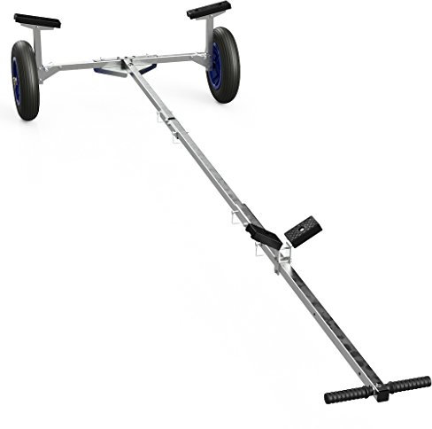 SUPROD Faltbarer Bootswagen Slipwagen Handtrailer Schlauchbootwagen Bootstrailer TR350-B-LU, Luft, Ø 350 mm, schwarz/blau