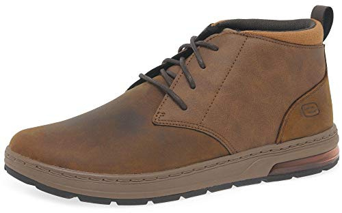 Skechers EVENSTON RENLI, Botines para Hombre, Dark Brown Leather, 42.5 EU