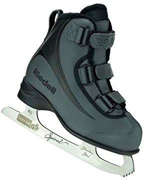 Riedell Soar Junior Kids Ice Skates for Girls and Boys, Onyx - 3 JR