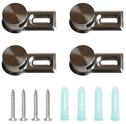 Onous 4 soportes de sujeción espaciadores para vidrio acrílico, imágenes artísticas, montaje con tornillos, aleación de cinc, incluye 4 tornillos de acero inoxidable y 4 anclajes de pared