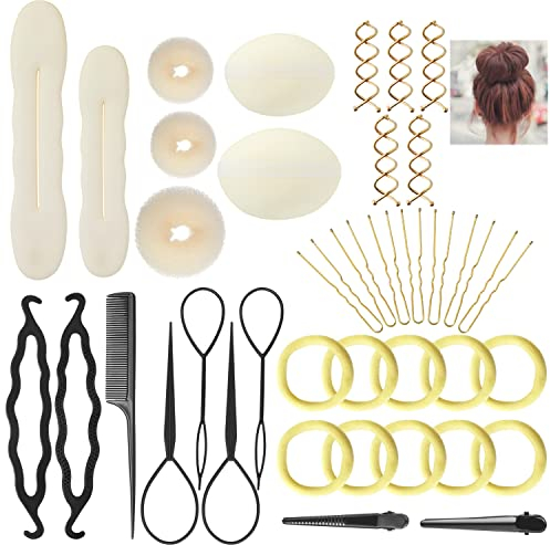 Lictin 70PCS Hair Styling Set, Hair Bun Maker, Hair Design Styling Tools, DIY Hair Accessories, Hair Modelling Tool Kit, Magic Simple Fast Spiral Hair Braid, Hair accessories for girls
