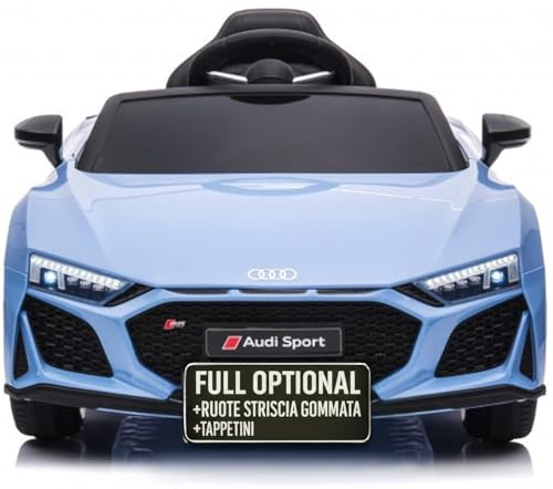 Macchina Elettrica Per Bambini Audi R8 Spyder Full Optional Auto Elettrica Per Bambini Telecomandata Sedile In Pelle Porte Apribili Doppio Motore Elettrico Da 12V Carico 25 Kg TOYSCAR Blue