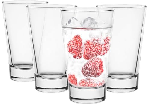 Glasmark KROSNO 1992 Bicchiere Latte Macchiato Set 4 Pezzi Bicchieri Bicchieri da caffè Bicchieri da acqua Bicchiere per caffè Bicchiere da caffè Bicchiere lavabile in lavastoviglie 4 x 300 ml