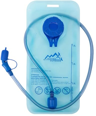 Krtopo Sacca per idratazione da 1,5 l, senza BPA, con serbatoio a prova di perdite, bocca larga e valvola di morso, borsa dell'acqua pieghevole per corsa, ciclismo, escursionismo, campeggio, corsa