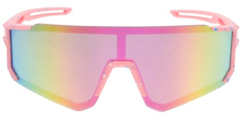FOMIYES Kids Cycling Sunglasses: UV400 Protection Wrap Around Sports Glasses for Boys Girls Pink Reflective Lens Youth Biking Goggles Childrens Outdoor Running Eyewear Toddler Baseballs