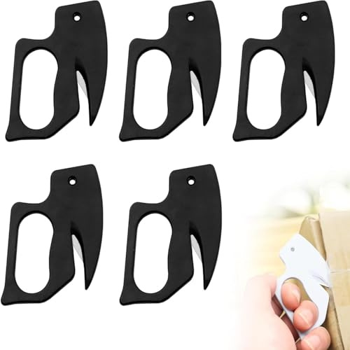 Zheigaoxea 5PC Letter Opener Envelope Slitter, 2026 New Letter Openers Plastic with Blade Envelope Opener Mail Opener for Envelope,Package,Paper Cut,Safe Letter Opener (Black)