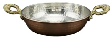 Koppar hamrad kastrull kopparpanna, snabb värmeledning, hamrad handgjord panna, elegant köksdekoration (20 cm)