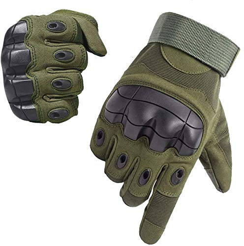 ARTOP Gants Militaires Combat Tactiques pour Hommes, Gants Sport Eté pour Moto Motocross Scooter Cyclisme de Protection Anti-Coupe(Vert armée,M)