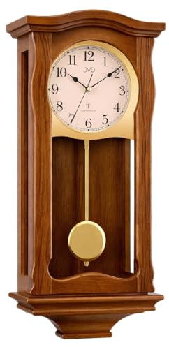 JVD 2219-11 Orologio a pendolo in legno da parete con movimento al quarzo radiocontrollato suoneria wenstminster