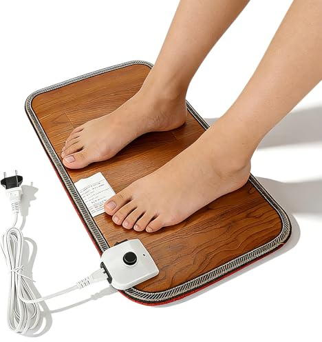 Chauffe Pied Électrique, chauffe pieds chauffant électrique Tapis Chauffant Pieds Température Réglable, Panneau Chauffant D'hiver Electrique Interrupteur à Pied Traitements pour Bureau à Domicile(EU)