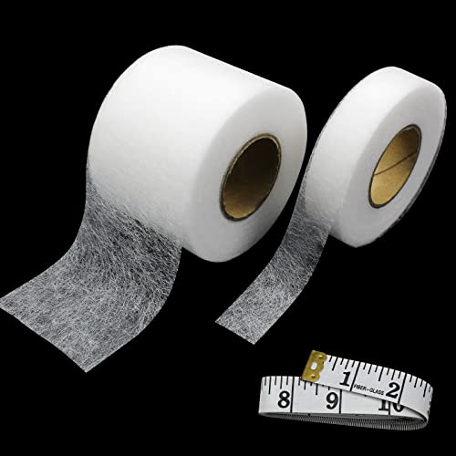 Hocadrv 2 Rollen Saumband zum Aufbügeln,Bügelband für Vorhänge, Bügelband für Bügeln für Kleidung, Gardinen, Vorhänge und Andere Textilien(20mm x 30m und 60mm x 30mm saumband)