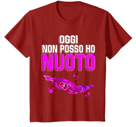 Divertente Maglia Nuotatore Bambina Oggi non Posso Ho Nuoto Maglietta