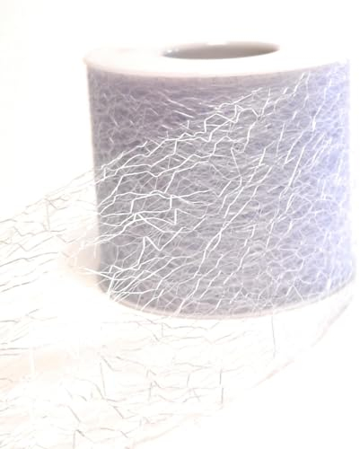 s.dekoda Dekoband 25m x 70mm Weiß Netzband Spinnennetz Schleifenband Tischdekoband